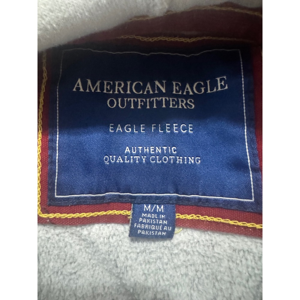 American Eagle Eagle Fleece Gray Pullover Hoodie Men's Medium M - Picture 4 of 9